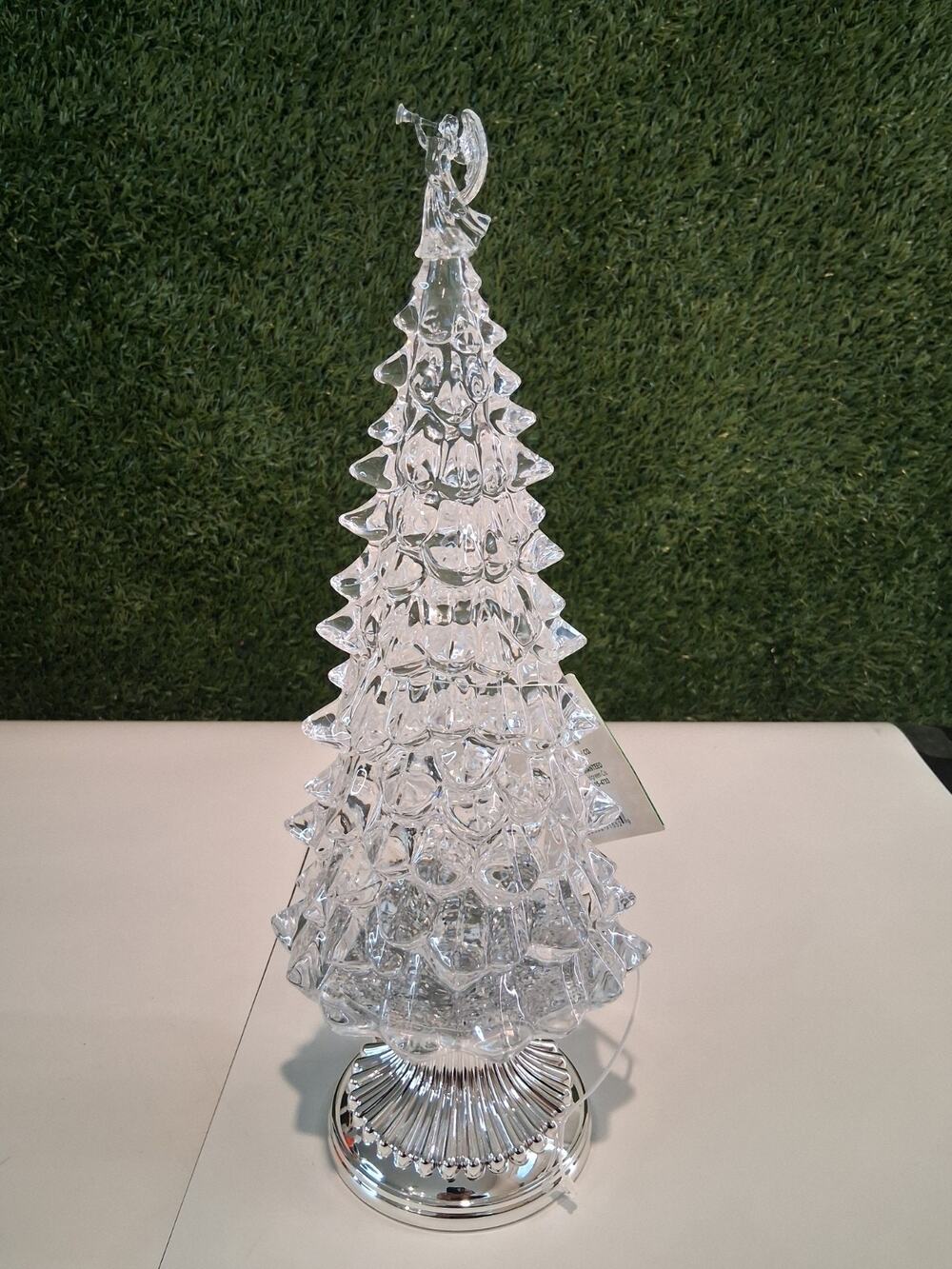Ganz 14" Light Up Swirling Glitter Christmas Tree Angel Topper